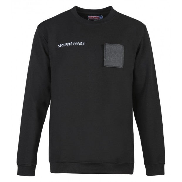 15226 NOIR SWEAT-SHIRT SECURITE PRIVÉE AVEC GRANDE FENÊTRE