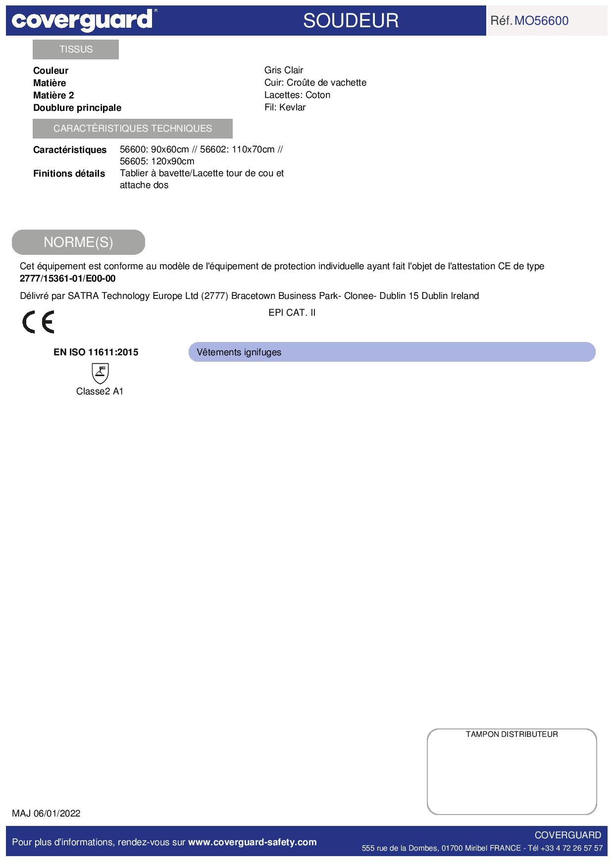 Tablier de cuir croûte