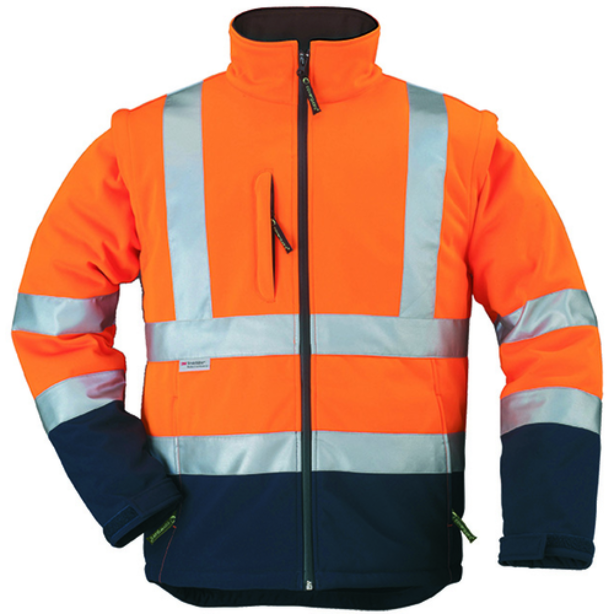 706 Veste Softshell hi-viz STATION orange/marine, manche amovible