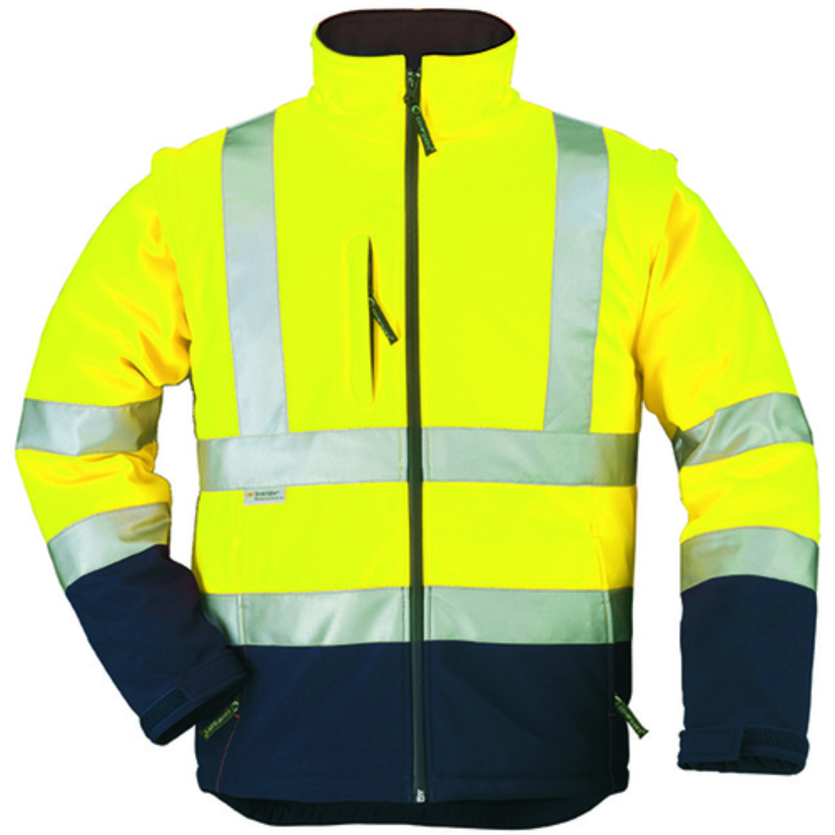 706 Veste Softshell hi-viz STATION jaune/marine, manche amovible