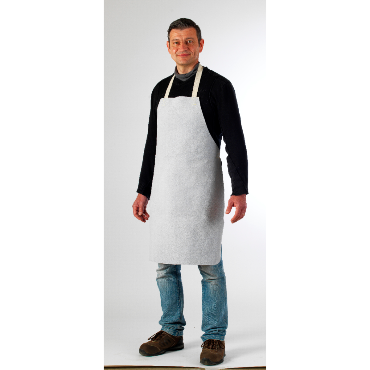 Tablier de cuir croûte