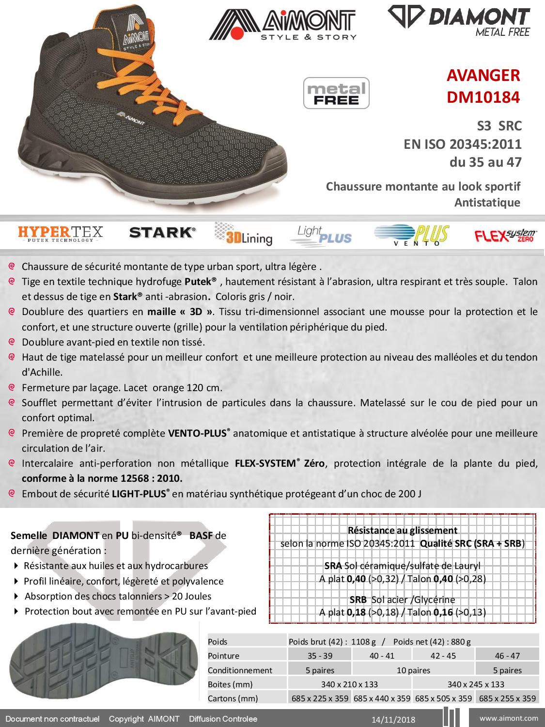 AVANGER S3 CI SRC CHAUSSURE SECURITE HAUT