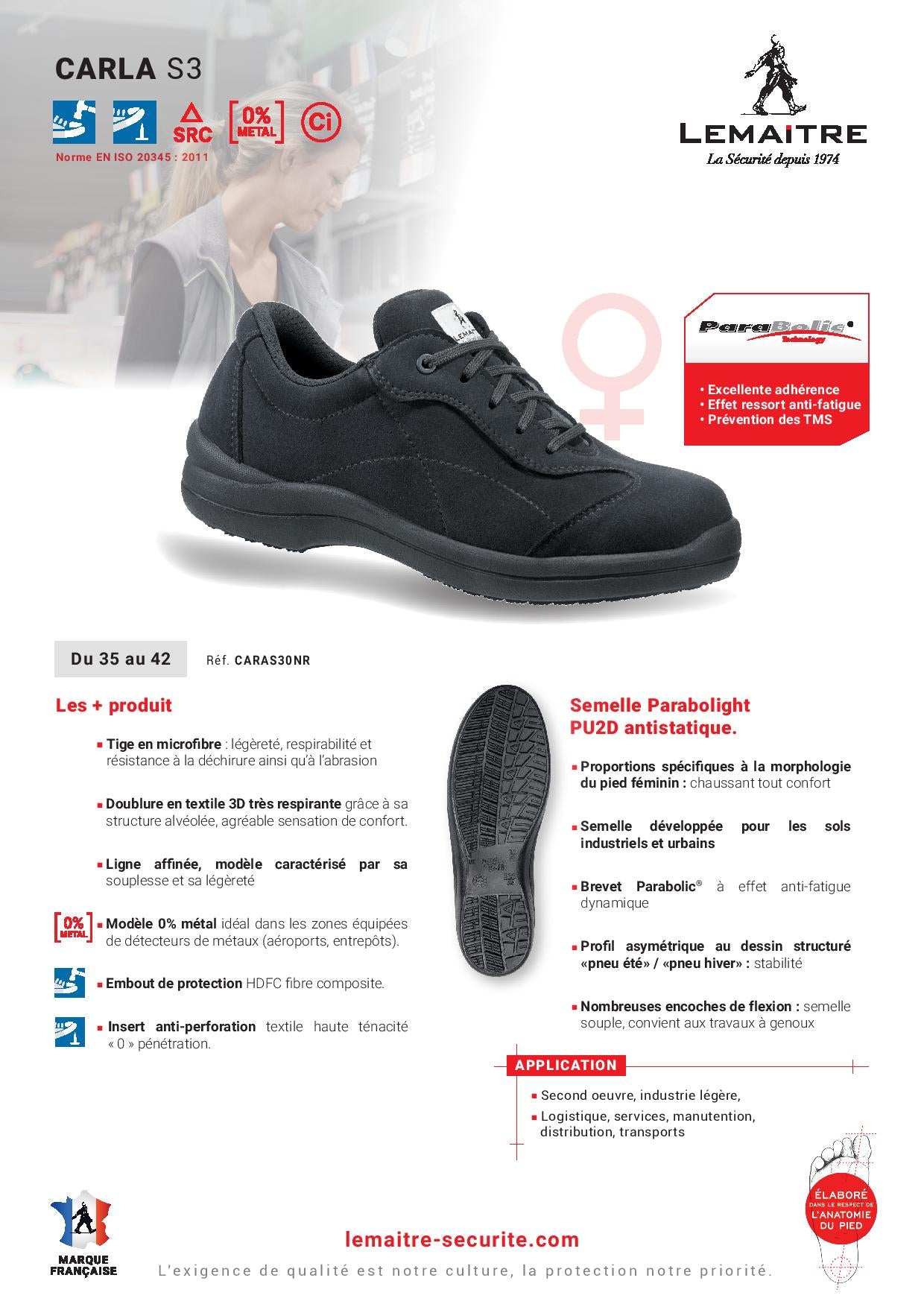 CARLA S3 SRC CHAUSSURE SECURITE BASSE FEMME