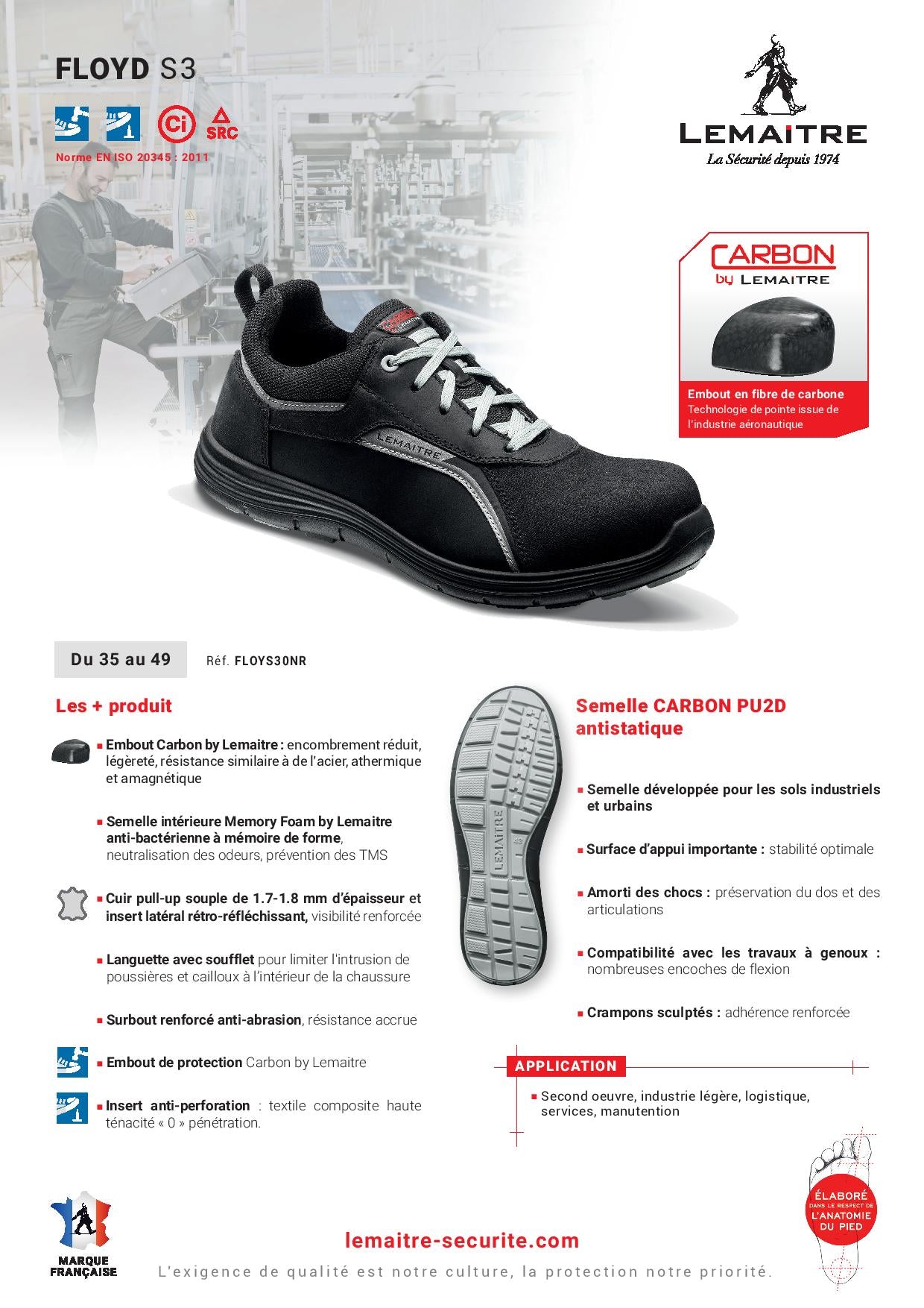 FLOYD S3 CI SRC CHAUSSURE SECURITE BASSE