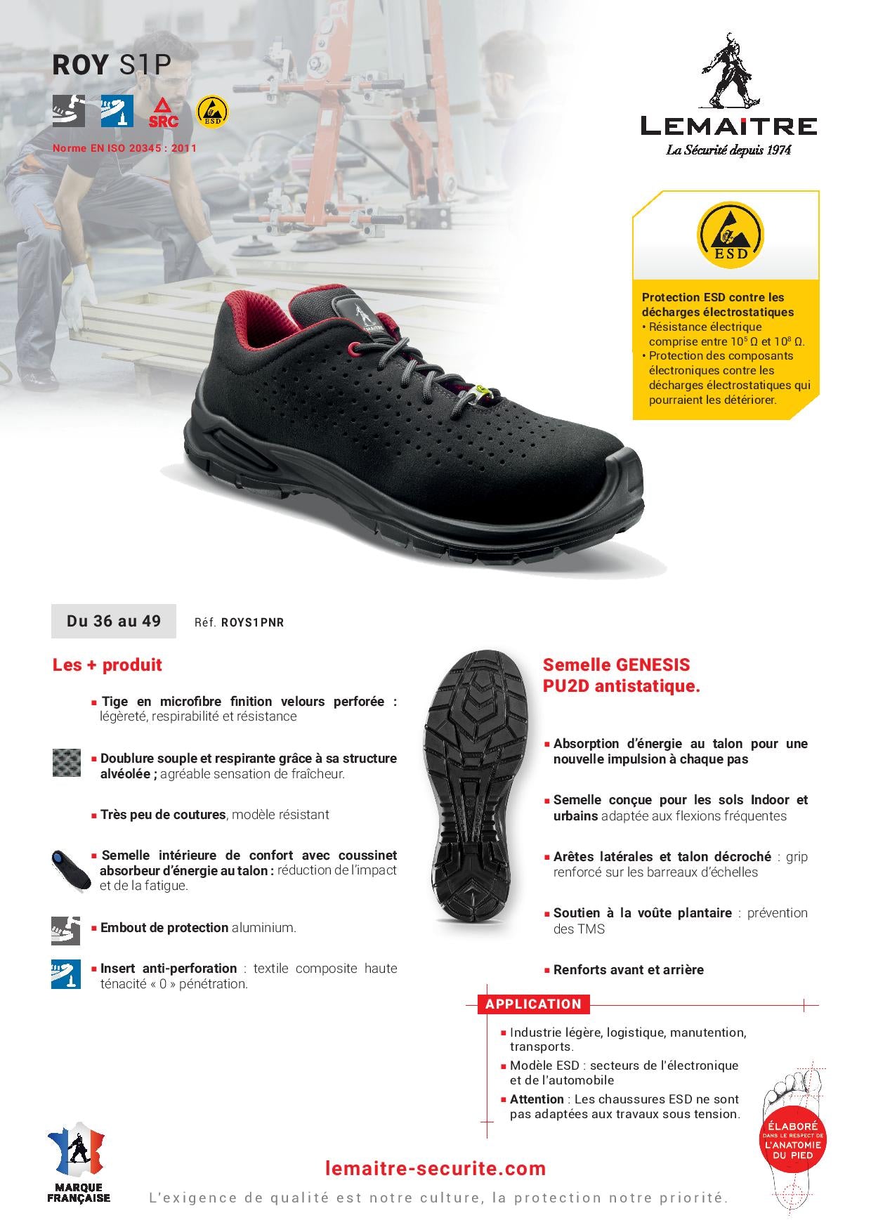 ROY S1P SRC CHAUSSURE SECURITE BASSE