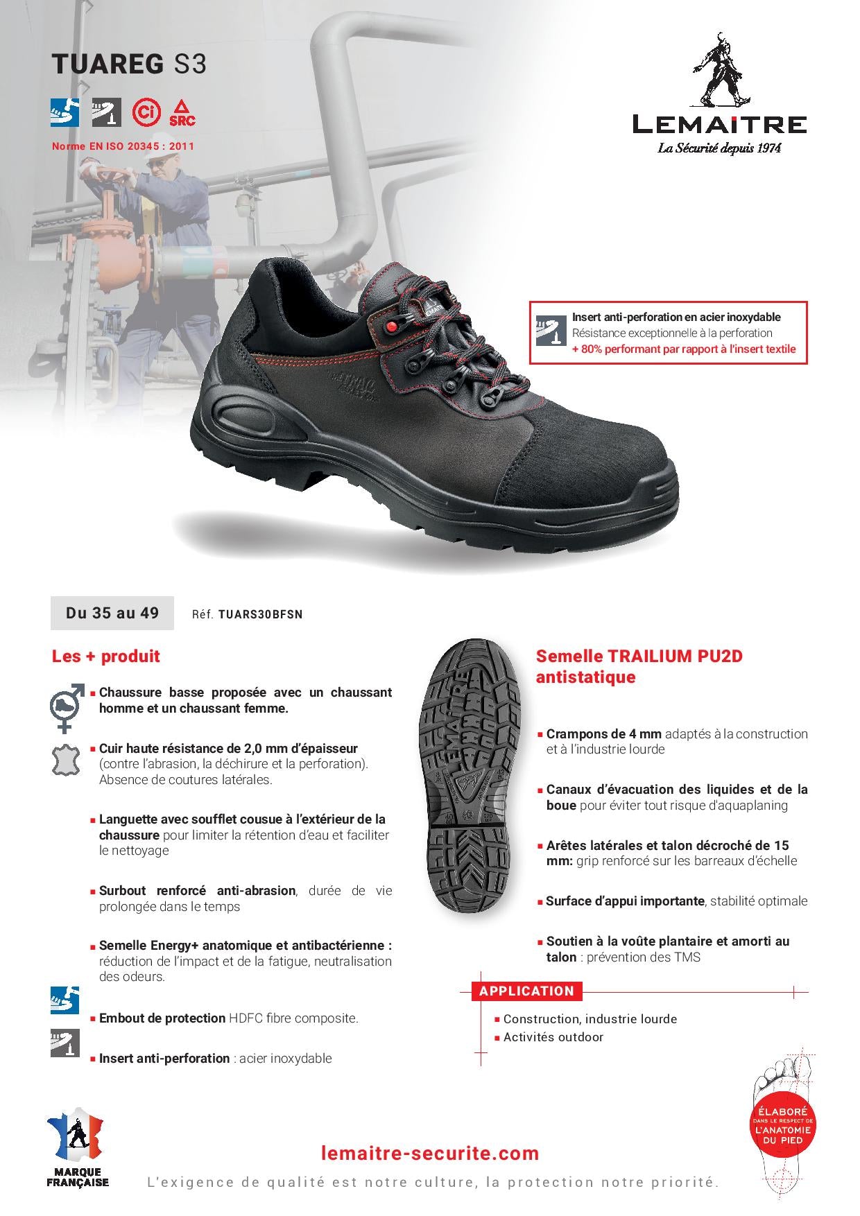 TUAREG S3 SRC CHAUSSURE SECURITE BASSE