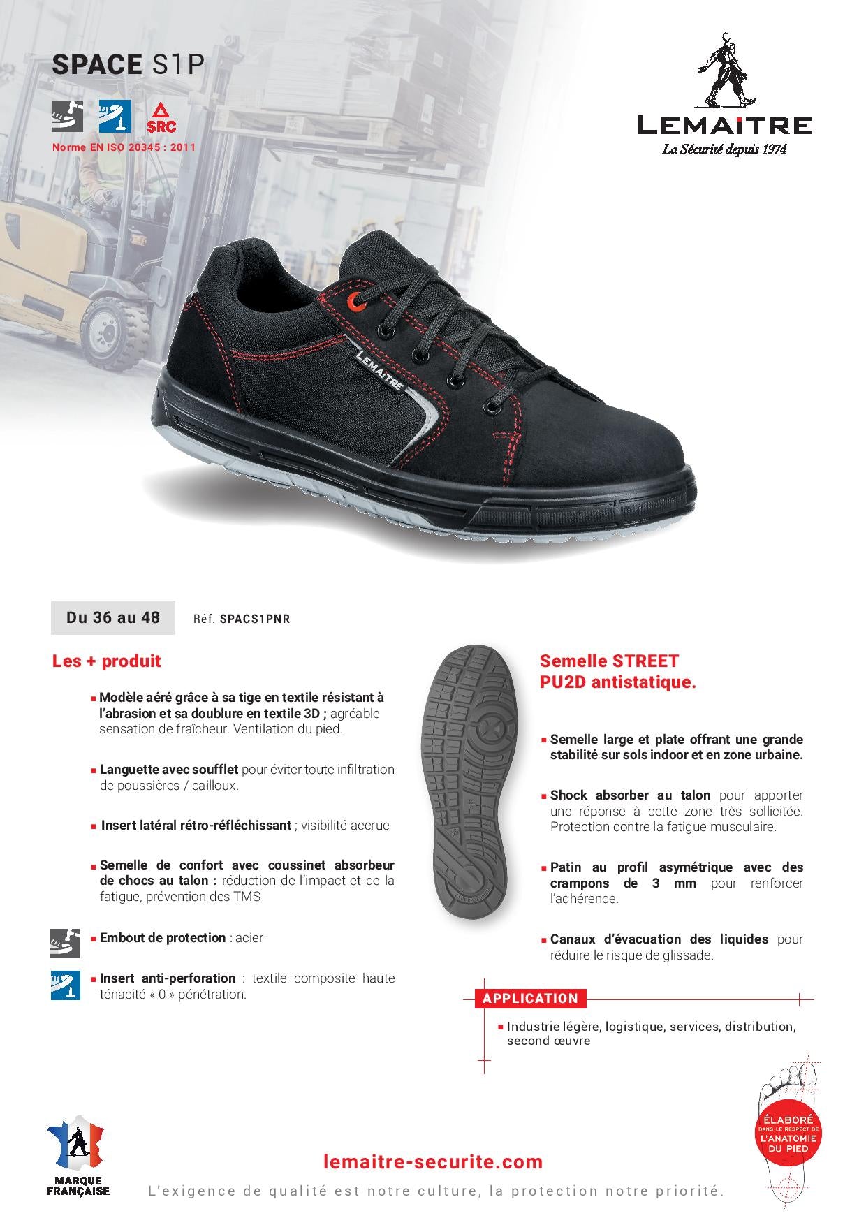 SPACE S1P SRC CHAUSSURE SECURITE BASSE MIXTE