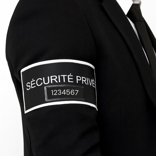 BRASSARD SECURITE PRIVEE RETROFLECHISSANT AVEC EMPLACEMENT RIO