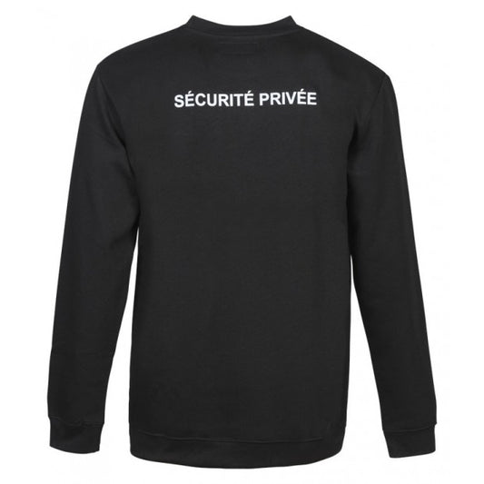 15226 NOIR SWEAT-SHIRT SECURITE PRIVÉE AVEC GRANDE FENÊTRE