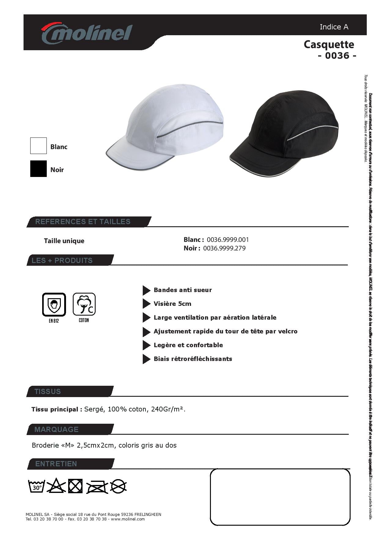 0036 CASQUETTE DE CUISINE