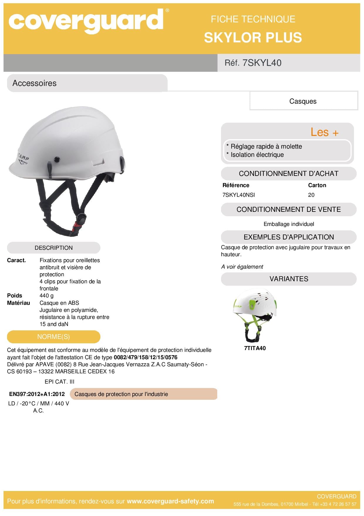 7TITA  CASQUE DE PROTECTION TITAN BLANC