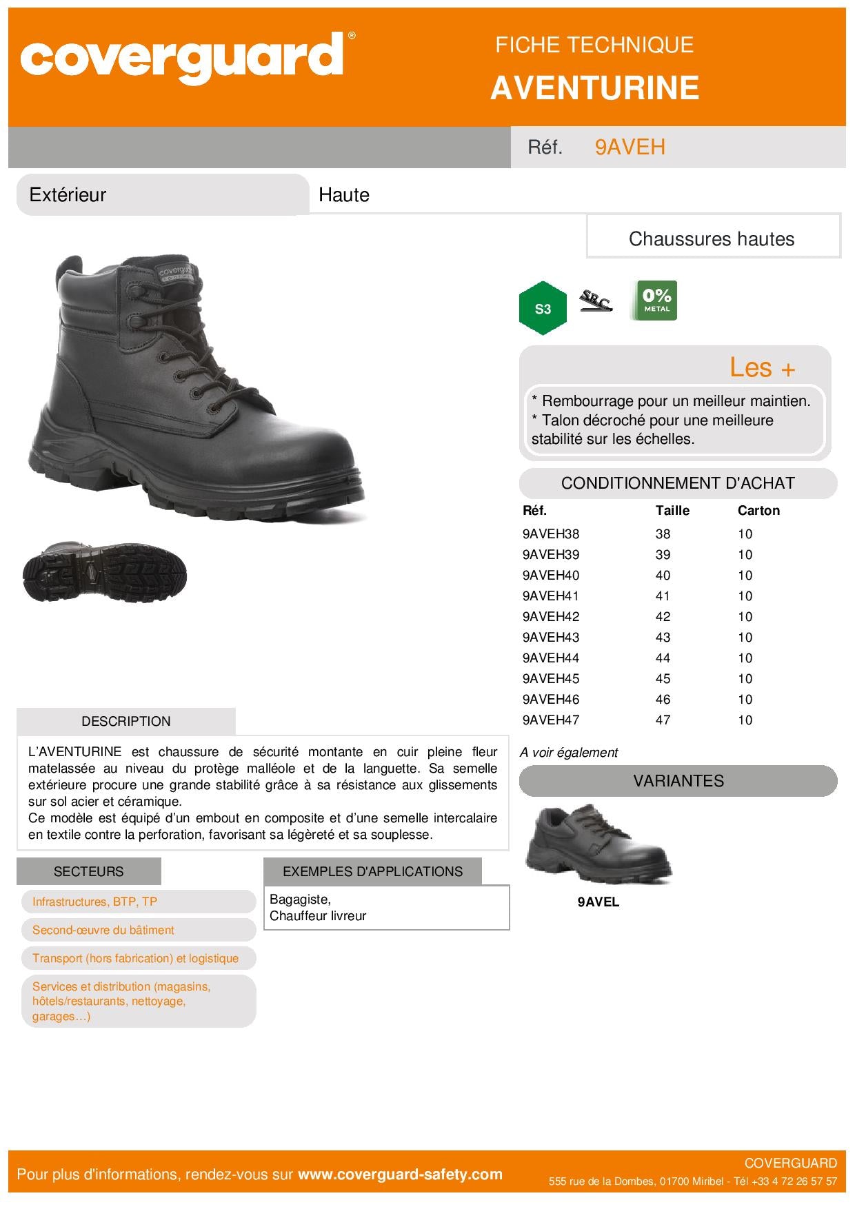 AVENTURINE S3 SRC CHAUSSURE SECURITE HAUT