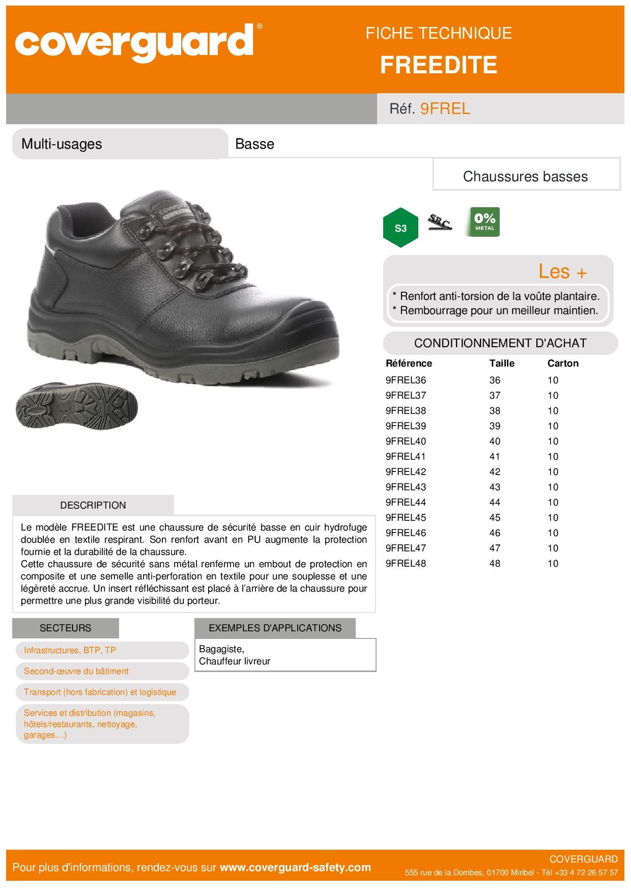 FREEDITE S3 SRC CHAUSSURE SECURITE BASSE