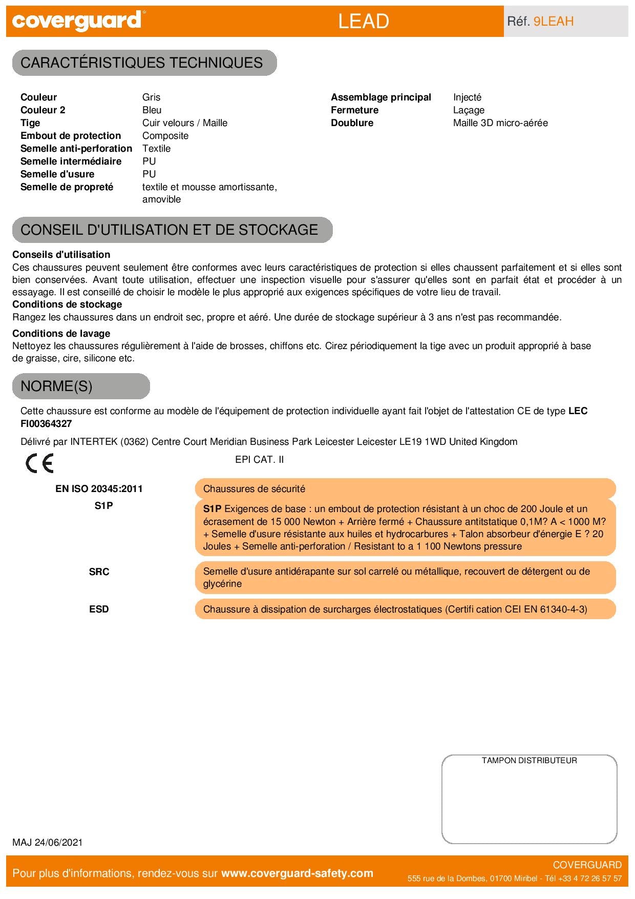 LEAD S1-P SRC ESD CHAUSSURE SECURITE HAUTE