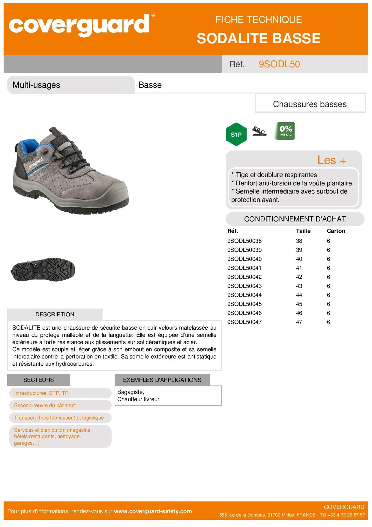 SODALITE S1P SRC CHAUSSURE SECURITE BASSE