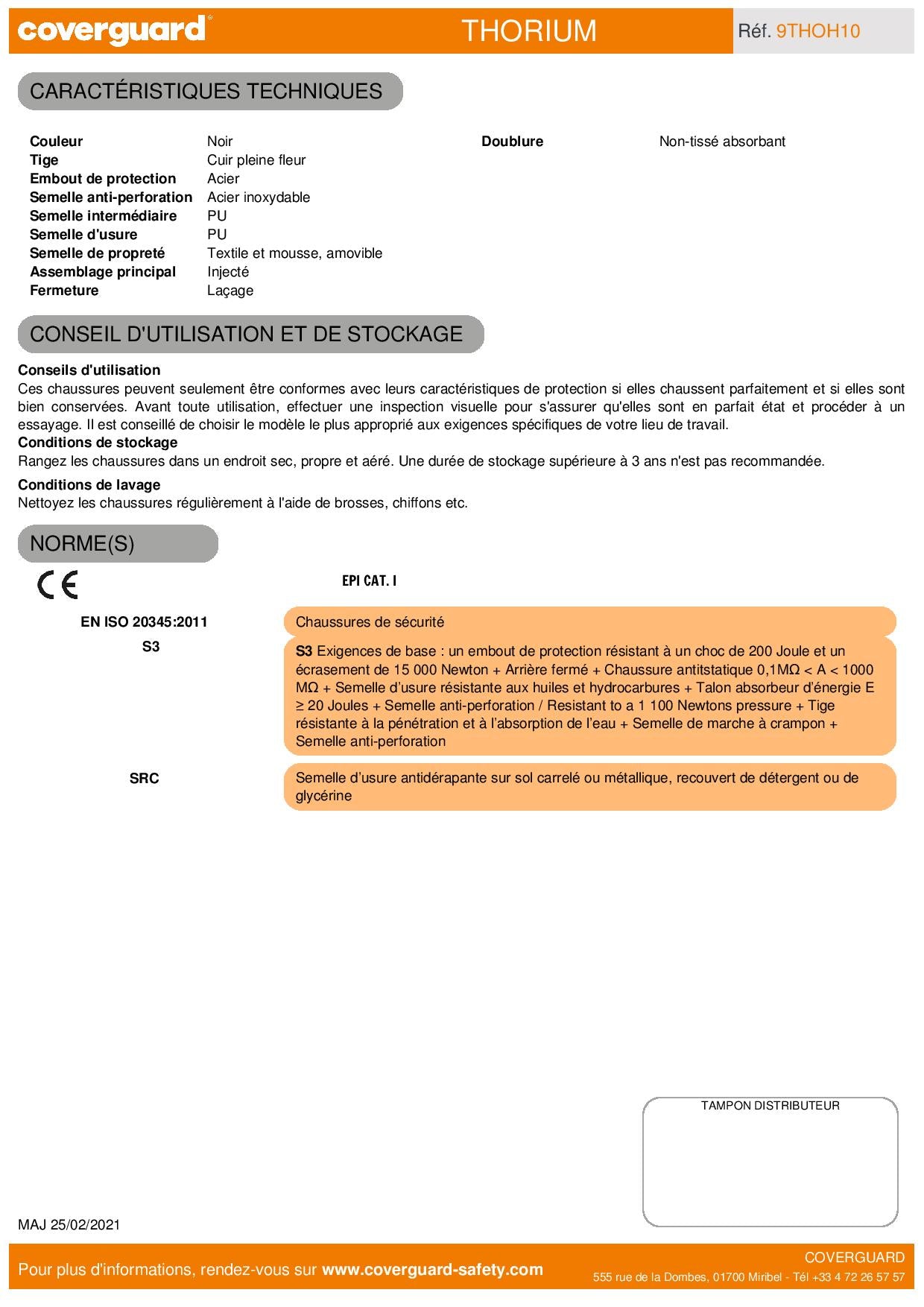 THORIUM S3 SRC CHAUSSURE SECURITE HAUTE