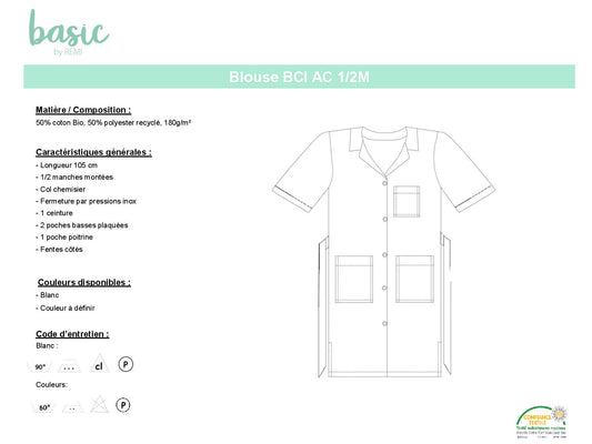 BCI BLOUSE MC BLANC MIXTE