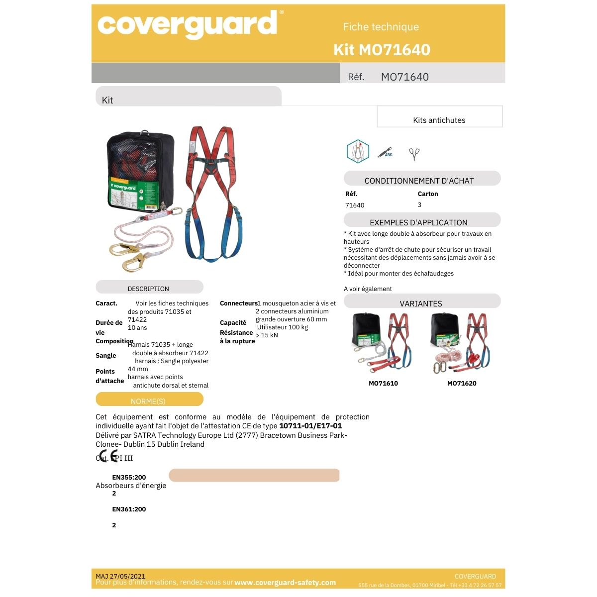 71640 KIT ANTICHUTE POUR ECHAFAUDAGE