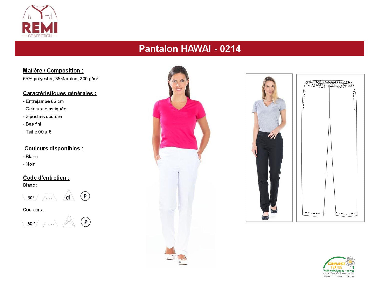 HAWAI - Pantalon noir 2 poches