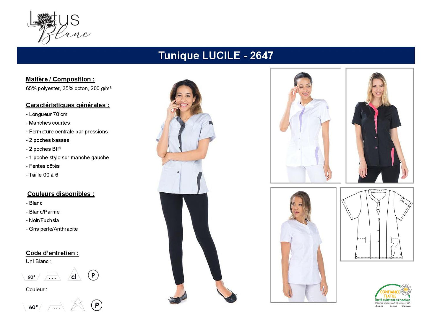 2647 LUCILE TUNIQUE MANCHE COURTE