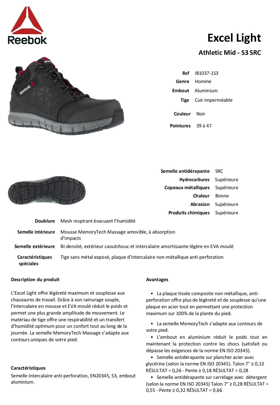 IB1037 S3 SRC CHAUSSURE SECURITE HAUT REEBOK