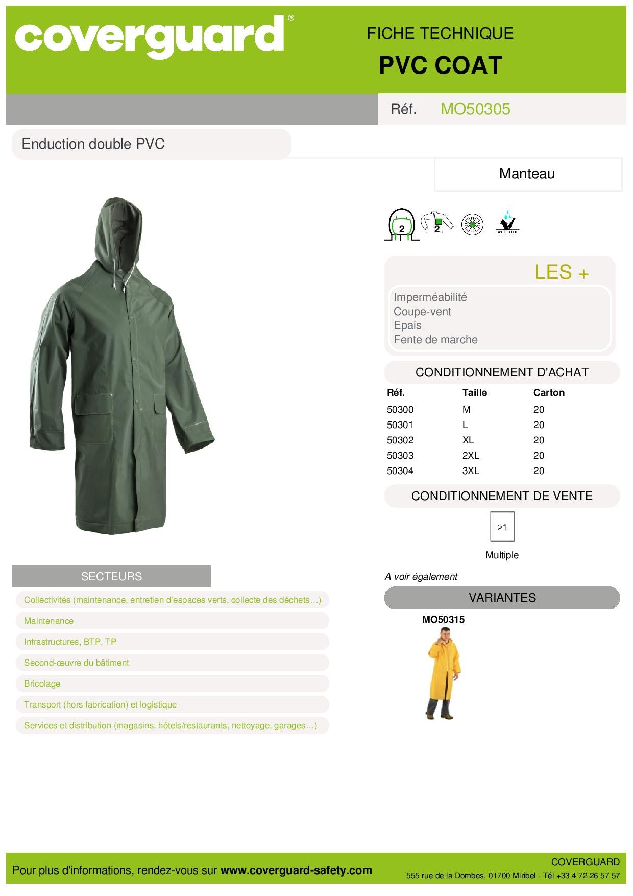 50305 Manteau de pluie PVC VERT