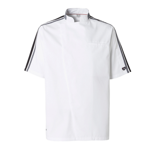 2980 VESTE CUISINE SCORE BLANC NOIR GRIS MANCHE COURTES