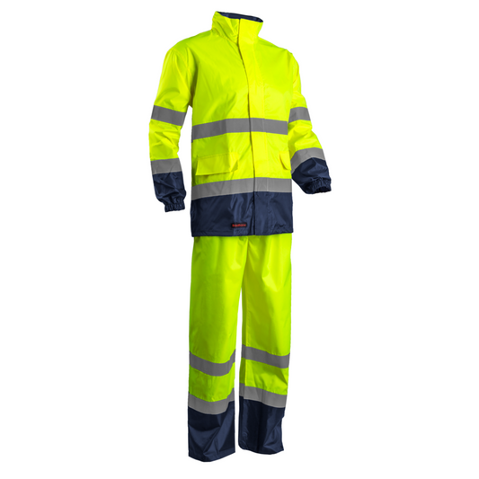 7HWRY ENSEMBLE DE PLUIE JAUNE HV MARINE POLYESTER HI WAY Rainsuit hi-viz