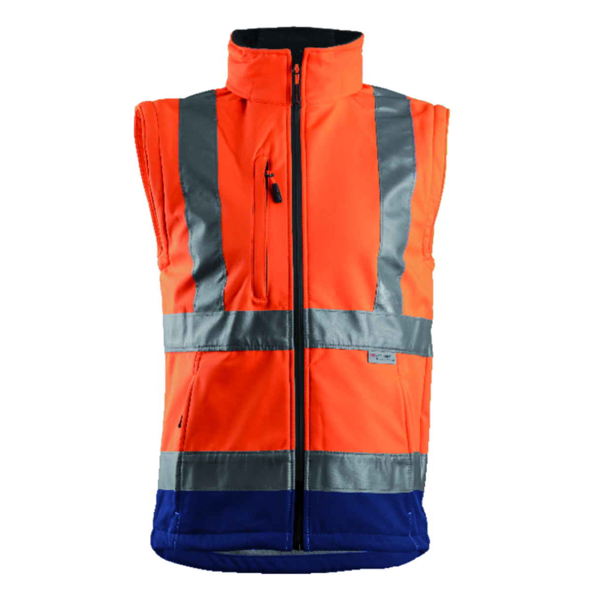 706   Veste Softshell hi-viz STATION orange/marine, manche amovible