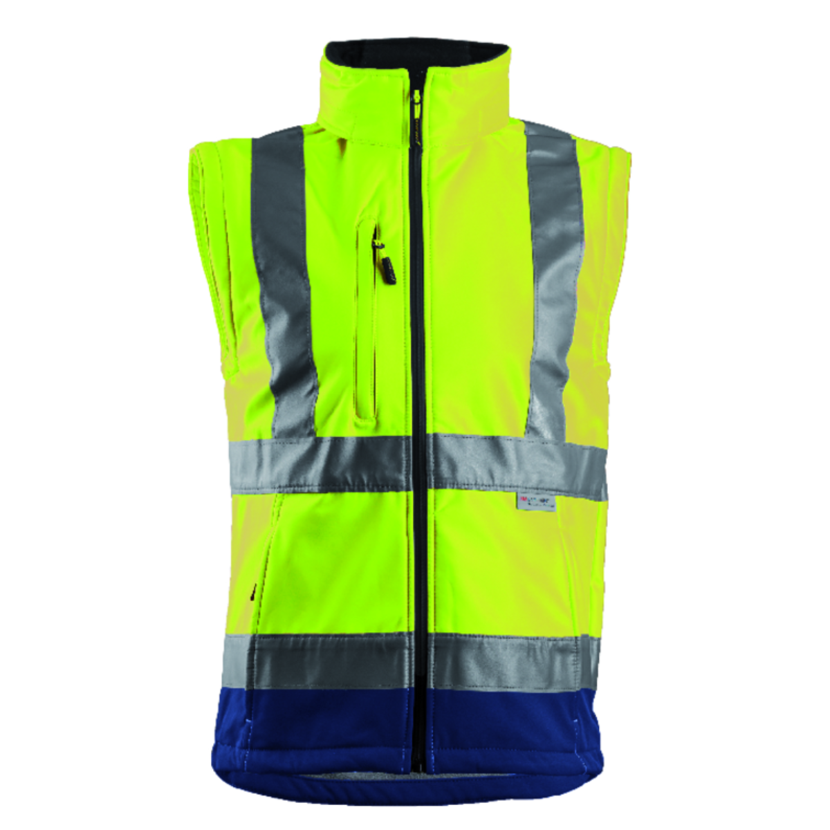 706 Veste Softshell hi-viz STATION  jaune/marine, manche amovible