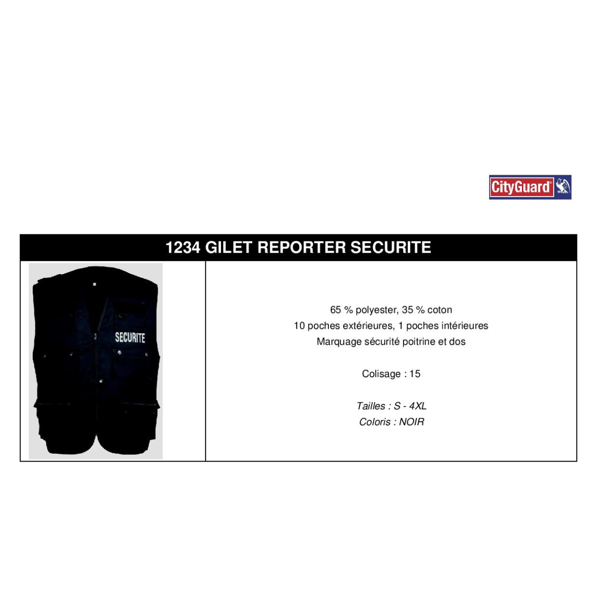 1234 Gilet reporter sécurité