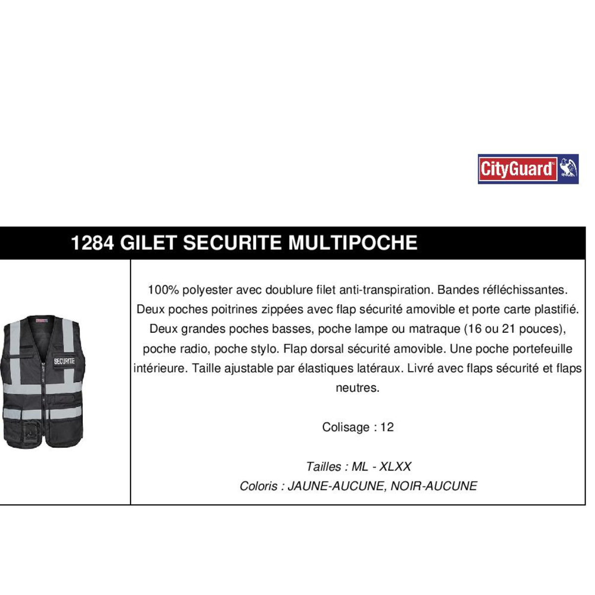 1284 Gilet sécurité multipoche