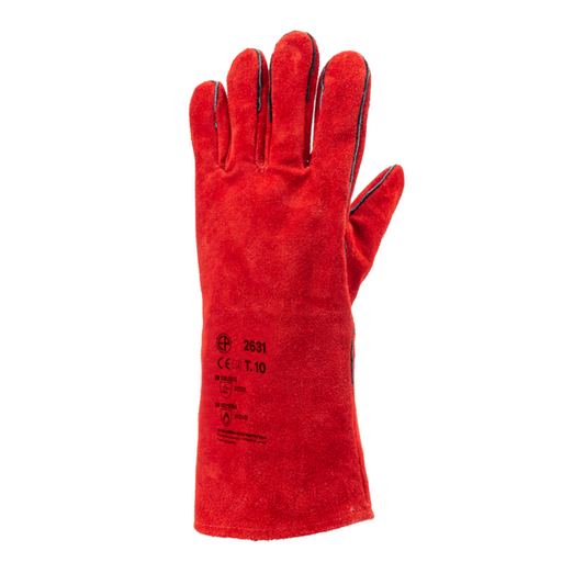 2631 Gants anti-chaleur crte vachette rouge doublé molleton  Spécialités Soudure