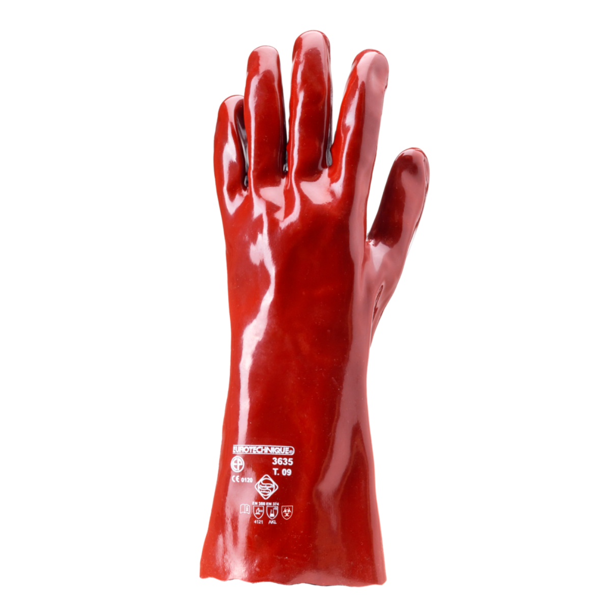 3636 Gants PVC rouge enduit 35 cm Actifresh Protection chimique