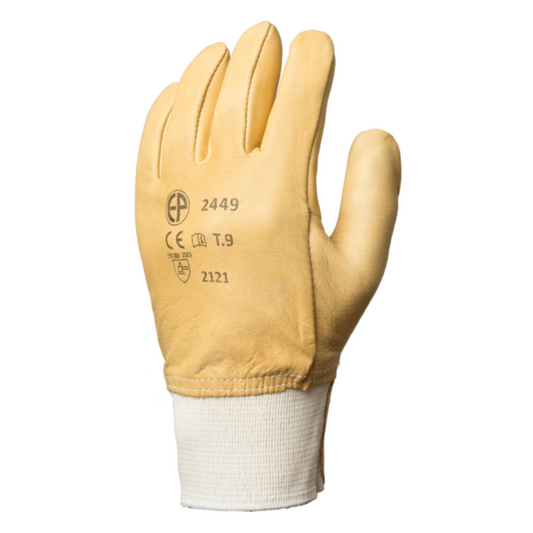 2450 Gants fleur vachette hydrofuge beige, protège artère  Manutention générale et lourde