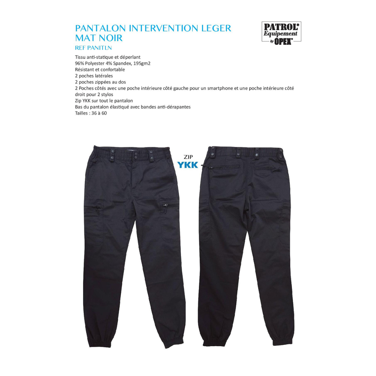 PANITLN PANTALON INTERVENTION SECURITE NOIR