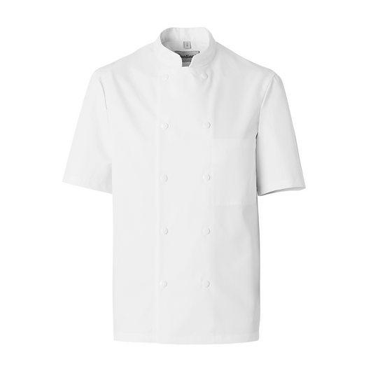 VESTE CUISINE BLANC MANCHE COURTE POLY/COTON MOLINEL