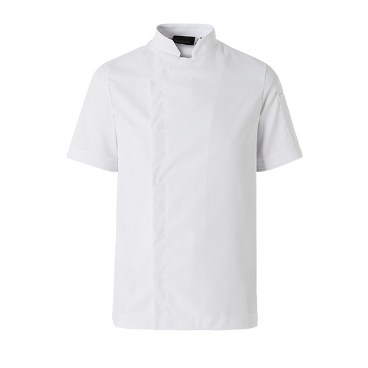 VESTE CUISINE DAVIS BLANC MANCHE COURTES MOLINEL