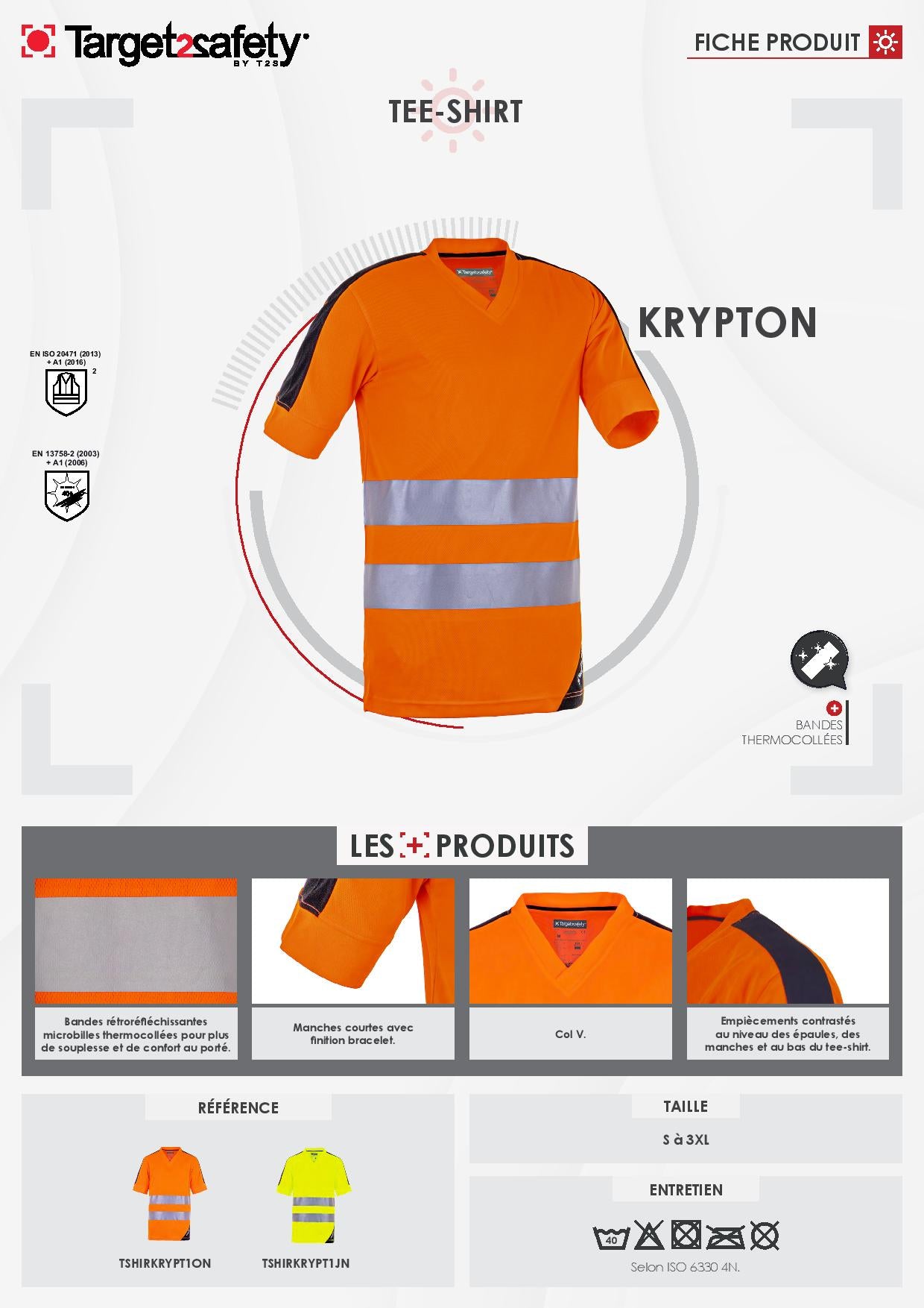 KRYPTON TEE SHIRT KRYPTON MC HV 1 JNENOIR TARGET2SAFETY BDBIL