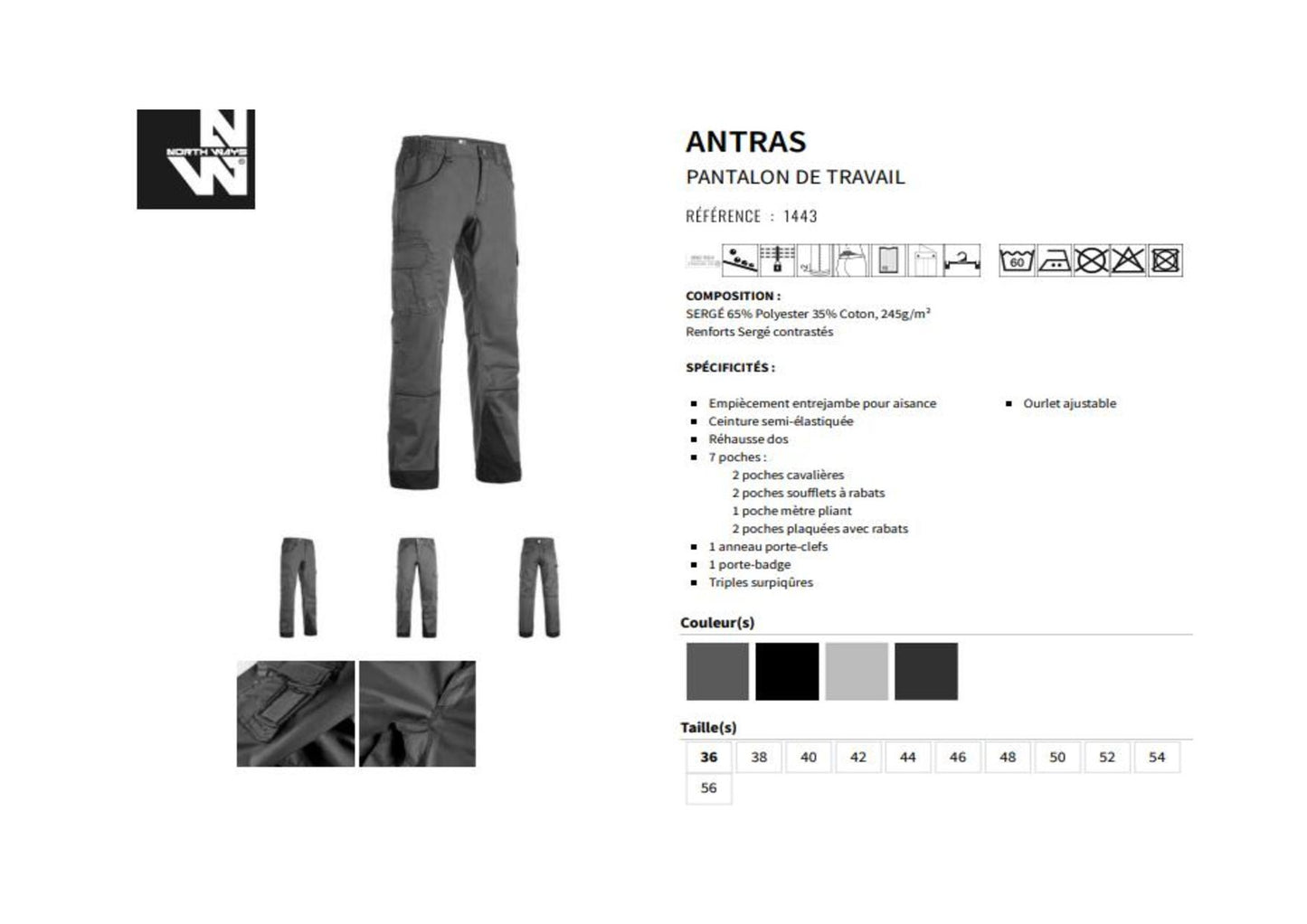 ANTRAS PANTALON DE TRAVAIL