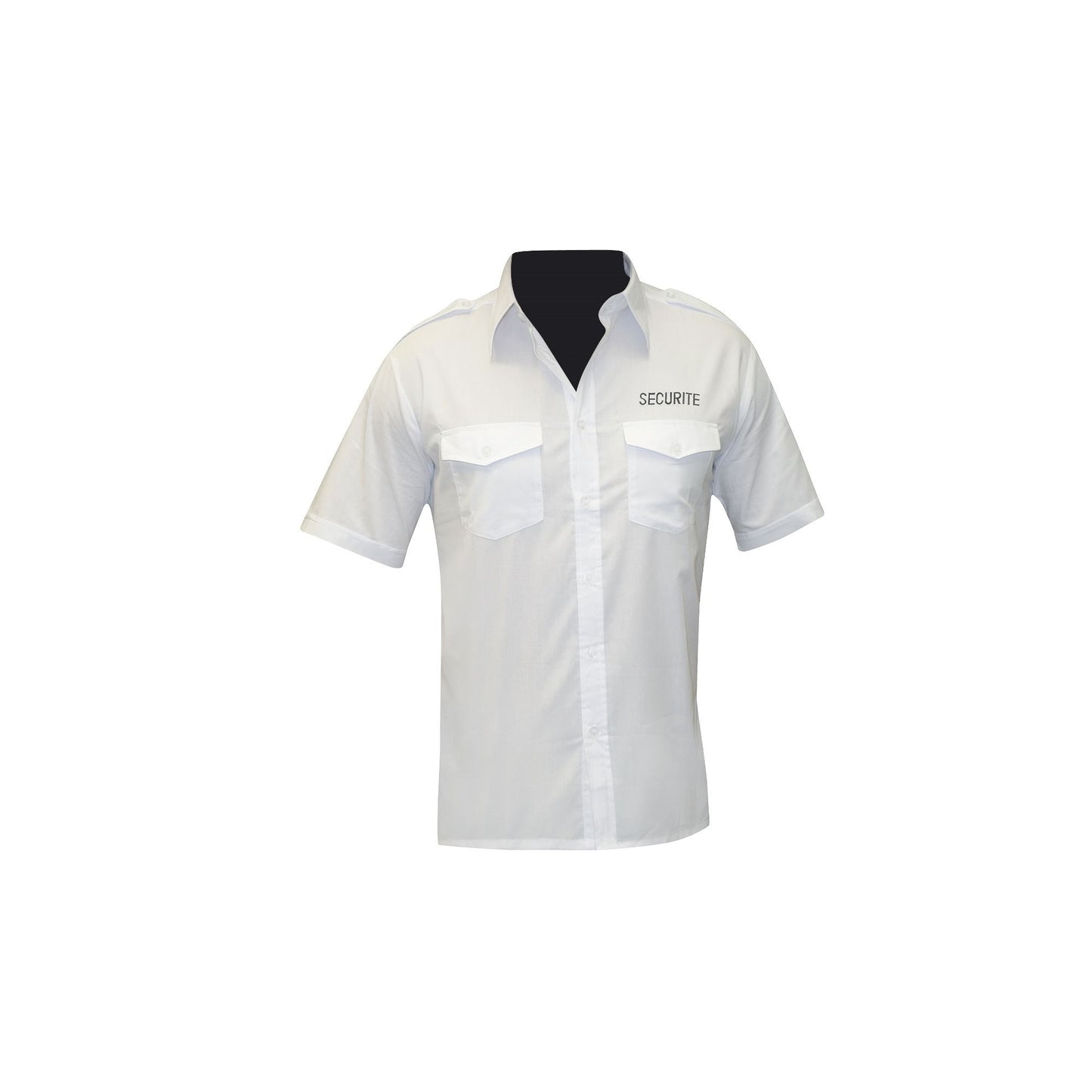 CHPICB CHEMISE PILOTE BLANCHE MANCHES COURTES BRODEE SECURITE