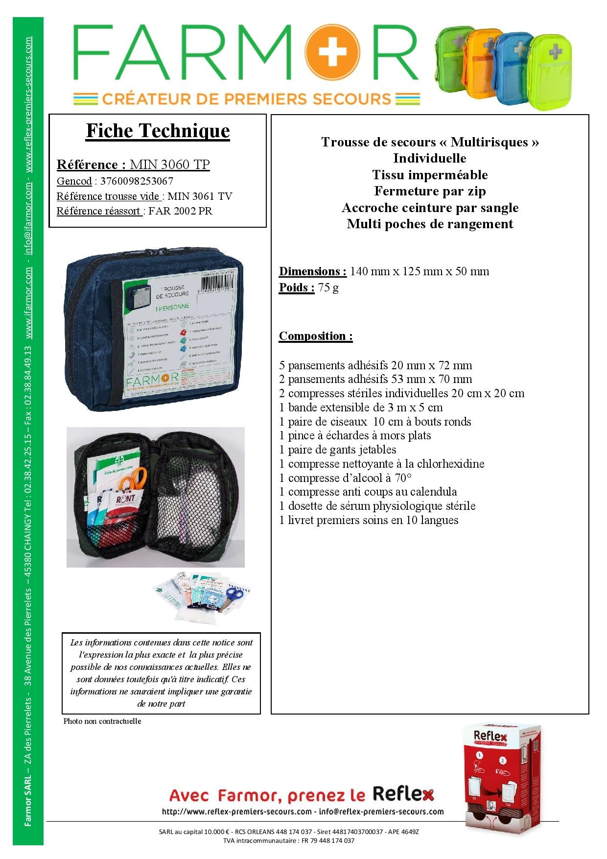 MIN 3060 TP TROUSSE DE SECOURS INDIVIDUELLE
