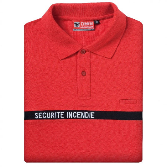 1531 POLO SI 100 COTON ROUGE BRODERIE BLANCHE MC